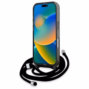 Karl Lagerfeld IML per petį monograminis Karl ir Choupette galvos MagSafe iPhone 16 dėklas - juodas