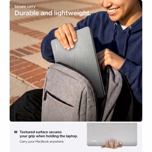 Spigen Urban Fit dėklas, skirtas MacBook Air 15" 2023 / 2024 / 2025 / 2026 – pilkas