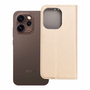 Atverčiamas dėklas Oppo Reno 15 PRO 5G Smart Case Book auksinis