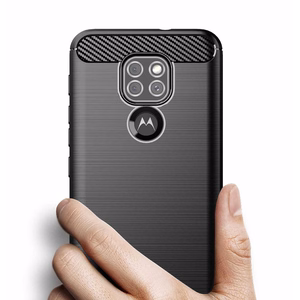 CARBON dėklas telefonui MOTOROLA Moto G9 PLAY / E7 PLUS juodas