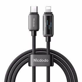 "Mcdodo CA-2630" USB-C ir "Lightning" kabelis, 36 W, LED ekranas, 1,2 m