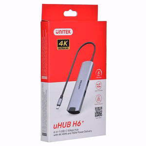 Unitek H1112F aktyvus USB-C šakotuvas 5 Gbps, HDMI RJ-45 PD 100W
