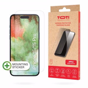 TEMPERED glass 2D screen protector full cover for iPhone 15/15 Pro Transparent