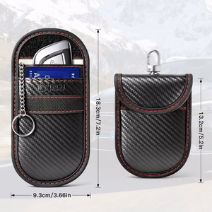 „Tech-Protect KLR100“ automobilio rakto dėklas su RFID apsauga ir kortelių skyreliais – juodas su raudona spalva