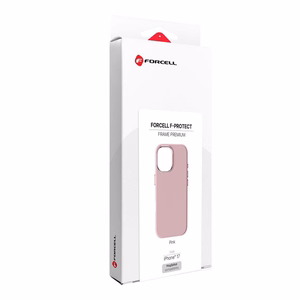 Dėklas telefonui iPhone 17 Forcell F-Protect Frame Premium suderinamas su Magsafe rožinis