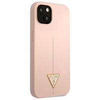 Guess GUHCP13SSLTGP iPhone 13 mini 5.4" rožinis kietas dėklas silikoninis trikampis