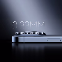 Rock Tempered stiklas Pure Series Camera Lens on camera for Iphone 17 Pro/17 Pro Max (lens 3 pieces) sidabrinis