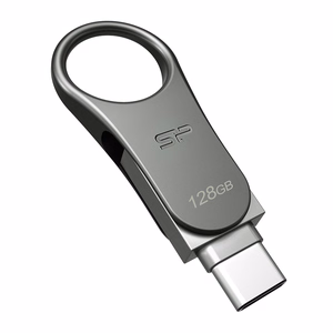 Silicon Power Mobile C80 USB atmintinė 128 GB USB Type-A / USB Type-C 3.0 (3.1 Gen 1) Titanium