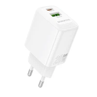 Įkroviklis Borofone BN27 20W USB-C/USB-A baltas