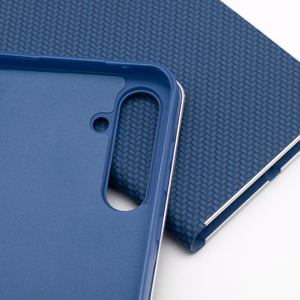 Atverčiamas dėklas skirtas Samsung A27 Luna Book Carbon mėlynas