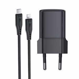 Acefast A118 30W GaN USB-C tinklo įkroviklis su 1.2m USB-C į Lightning laidu - juodas