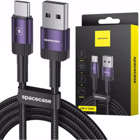 Spacecase USB-C laidas 1M 3A violetinis