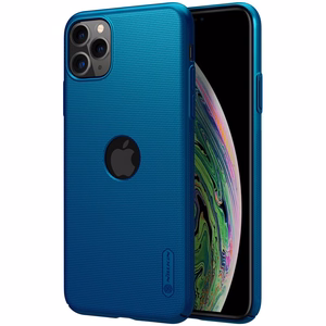 Nillkin Super Frosted Shield dėklas, skirtas Apple iPhone 11 Pro Max, su išpjova logotipui, povo mėlynas