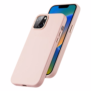 Dux Ducis Grit odinis dėklas iPhone 14 Plus Elegantiškas dirbtinės odos dėklas (MagSafe suderinamas) Rožinis
