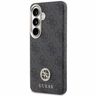 Guess dėklas 4G Rhinestone Round Logo MagSafe for Samsung Galaxy S26 juodas