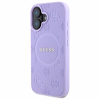 Guess Saffiano Peony Classic Logo Magnetinis dėklas iPhone 16 Plus - violetinis