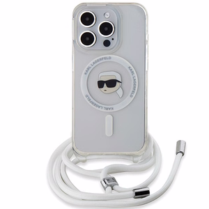 Чехол Karl Lagerfeld Crossbody IML Karl Head MagSafe для iPhone 15 Pro Max - прозрачный