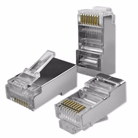 Qoltec 54556 RJ45 modulinė jungtis | CAT6 | FTP |Auksuoti kontaktai | 100 vienetų