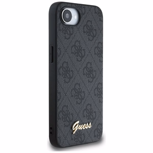 Guess 4G Script Logo MagSafe dėklas telefonui iPhone 16e - juodas