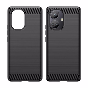 Carbon Case dėklas Realme 10 Pro+ lankstus silikoninis anglies dangtelis juodas