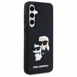 Karl Lagerfeld 3D guminis Karl&Choupette dėklas telefonui Samsung Galaxy S24 FE - juodas