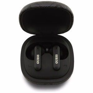 Belaidės ausinės TWS ENC Guess 4G Classic Metal Logo juodos spalvos