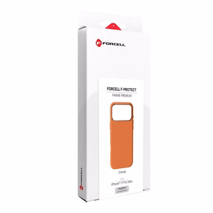 "iPhone 17 PRO MAX" dėklas "Forcell F-Protect Frame Premium", suderinamas su "Magsafe", oranžinės spalvos