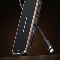 USAMS Adapter HUB 2xUSB + USB-C + HDMI + Micro SD+SD juodas SJ575HUB01 (US-SJ575)