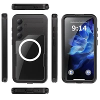 Vandeniui atsparus dėklas SHELLBOX MARS su metaliniu žiedu, skirtas SAMSUNG S25 Plus, juodas