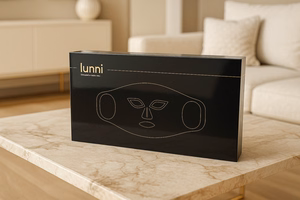Lunni 7 colors LED and Near-Infrared Light Silicone LED Facial Mask Black