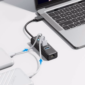 Orico PW3UR25-U3 USB Hub 4-Port 3x USB-A 3.0 1x RJ45 2.5G Ethernet 1 m - Black