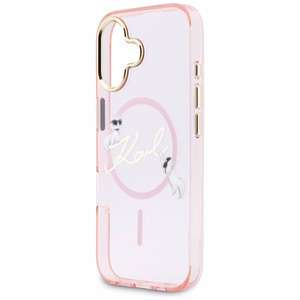 Karl Lagerfeld IML Choupettes Karl Script Logo MagSafe iPhone 17 Dėklas - rožinis