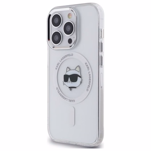 Karl Lagerfeld IML Metalinė Choupette galva MagSafe dėklas iPhone 14 Pro - baltas