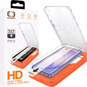 Tel Protect Dust-Free Easy Fit HD Titan grūdintas stiklas skirtas Samsung Galaxy S26 Plus juodas (su piršto atspaudo atrakinimu)