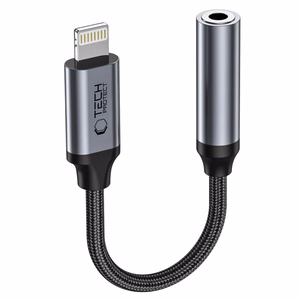Tech-Protect UltraBoost Lightning / 3.5mm mini lizdo adapteris - juodas