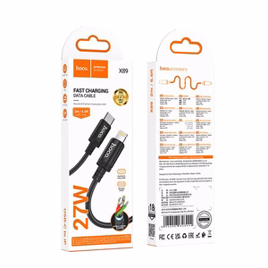 Kabelis USB C į Lightning Hoco PD 27W 2 m X89 juodas