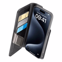 Cellularline Book Agenda - dėklas iPhone 15 Pro Max with MICROBAN coating (juodas)