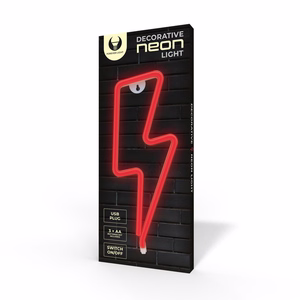 Neon LED Light BOLT raudonas Bat + USB FLNE06 Forever Light