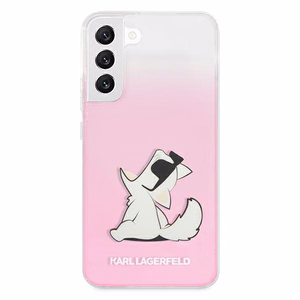Karl Lagerfeld Choupette Eat dėklas telefonui Samsung Galaxy S22+ – rožinis