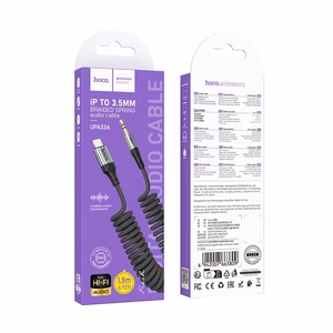 Kabel AUX Jack 3,5 mm do Lightning Hoco 1,5 m UPA33A juodas