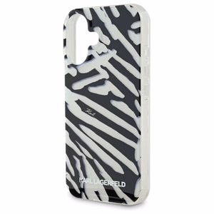Karl Lagerfeld IML Zebra Raštas ir Virvelė iPhone 16 Dėklas - Juodas