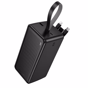 Borofone BJ79C Clever Power Bank 50000mAh USB with USB, Type-C and Lightning cables black
