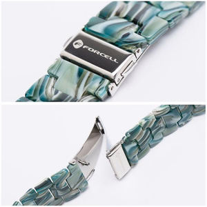 FORCELL F-DESIGN FA04 marmuro tekstūros dervos dirželis APPLE laikrodžiui 38 / 40 / 41 mm žalias