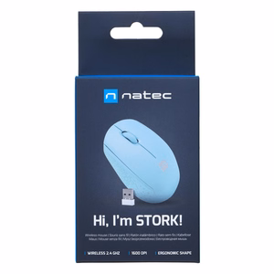 NATEC STORK pelė namų RF belaidė + USB Type-A optinė 1600 DPI