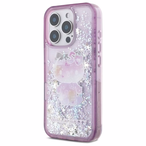 Hello Kitty Liquid Glitter 50 metų jubiliejaus vakarėlio dėklas telefonui iPhone 16 Pro Max - violetinis