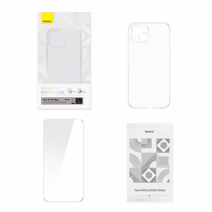 Skaidraus dėklo ir apsauginio stiklo rinkinys Baseus Corning iPhone 14 Plus