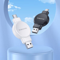 Borofone belaidis indukcinis įkroviklis išmaniajam laikrodžiui BQ31 nešiojamas 2,5W iWatch 1-9, SE/SE2, Ultra/Ultra2, Samsung Watch 1-7, Ultra baltas