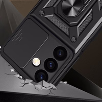 Hybrid Armor Camshield šarvuotas dėklas telefonui Samsung Galaxy S24+ su kameros dangteliu - juodas