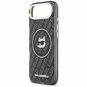 Karl Lagerfeld IML Choupette galvos logotipo magnetinis iPhone Air dėklas - juodas