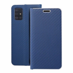Flip чехол для Samsung A71 Luna Book Carbon синий